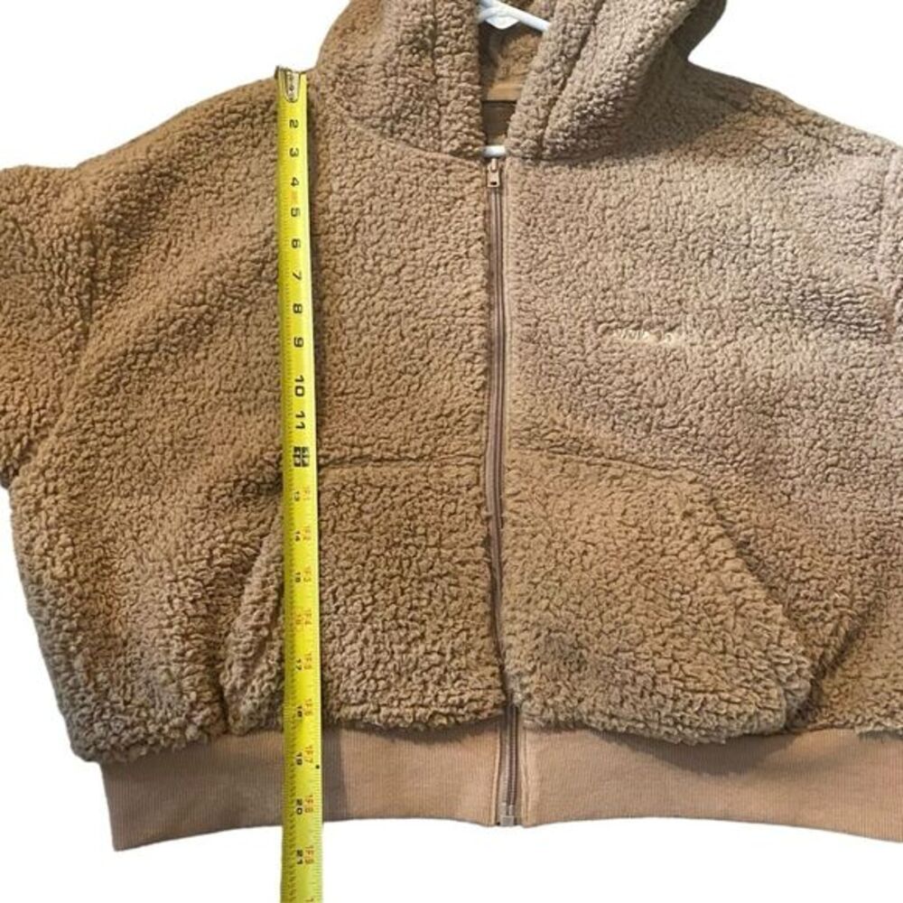 Skims Women’s Size L Teddy Zip‎ Up Hoodie Tigers Eye Brown Comfy Sherpa Lounge - Picture 2 of 7